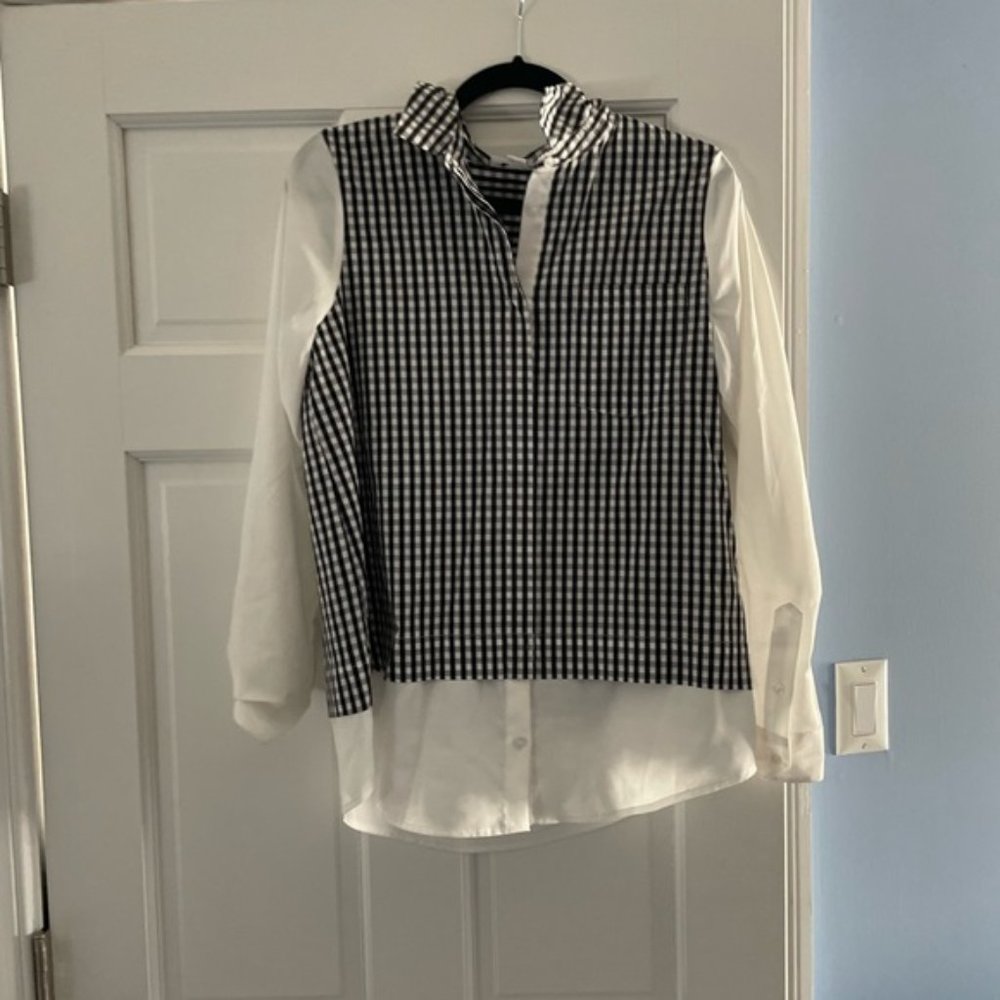 Black and white gingham blouse